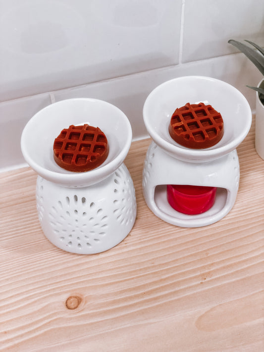 Queimador de wax melt em cerâmica branca