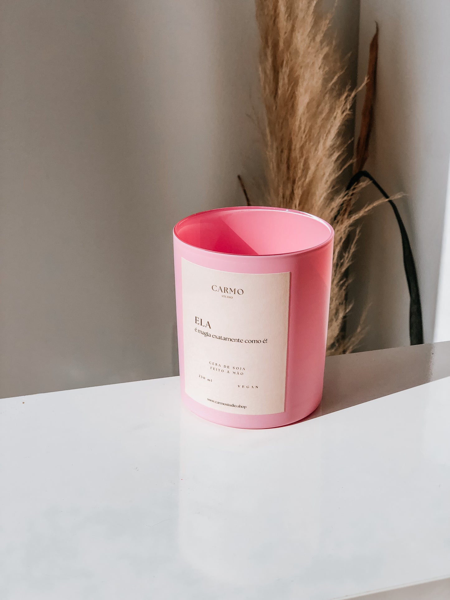 Vela de frasco Rosa