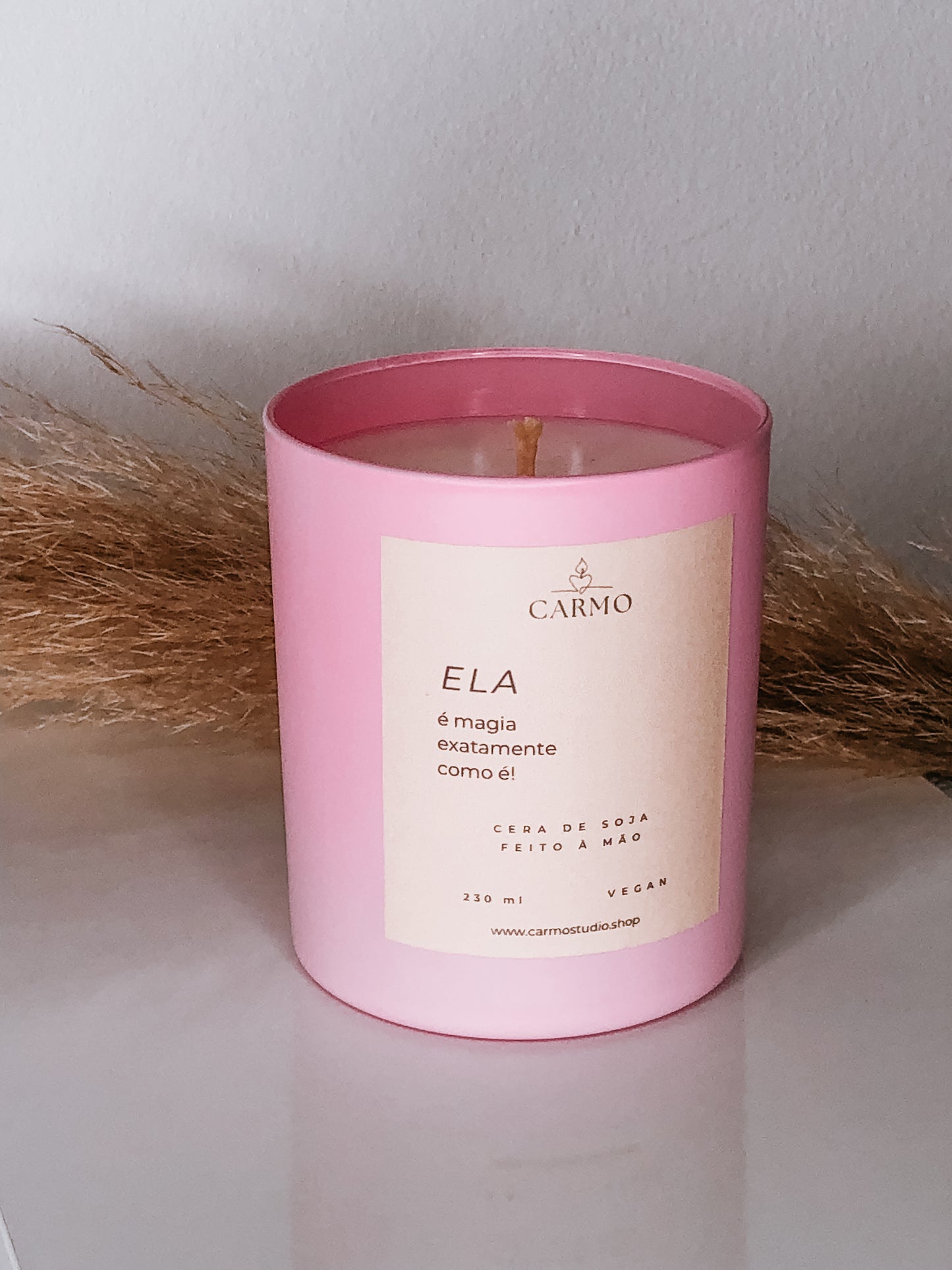 Vela de frasco Rosa